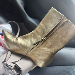 Zara Gold Ankle Boots Sz 37
